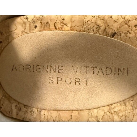 Adrienne Vittadini Tan Cecilia Wedge Sandals Espadrilles Cork Zip 10M Hook+loop - Picture 12 of 12